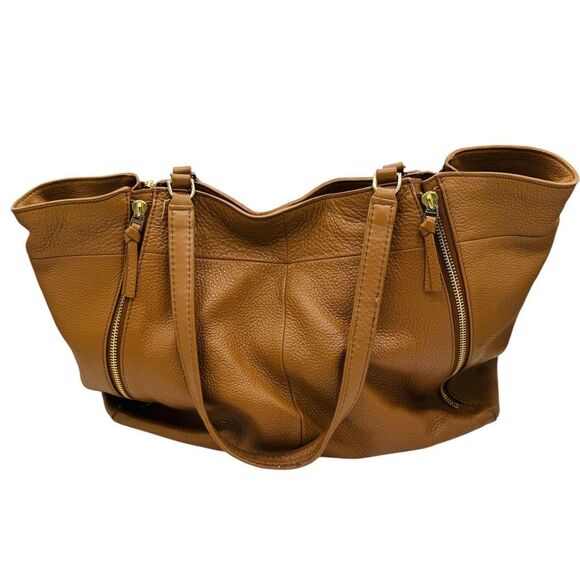 Tory Burch ivy tote bag brown leather large purse - Picture 3 of 10